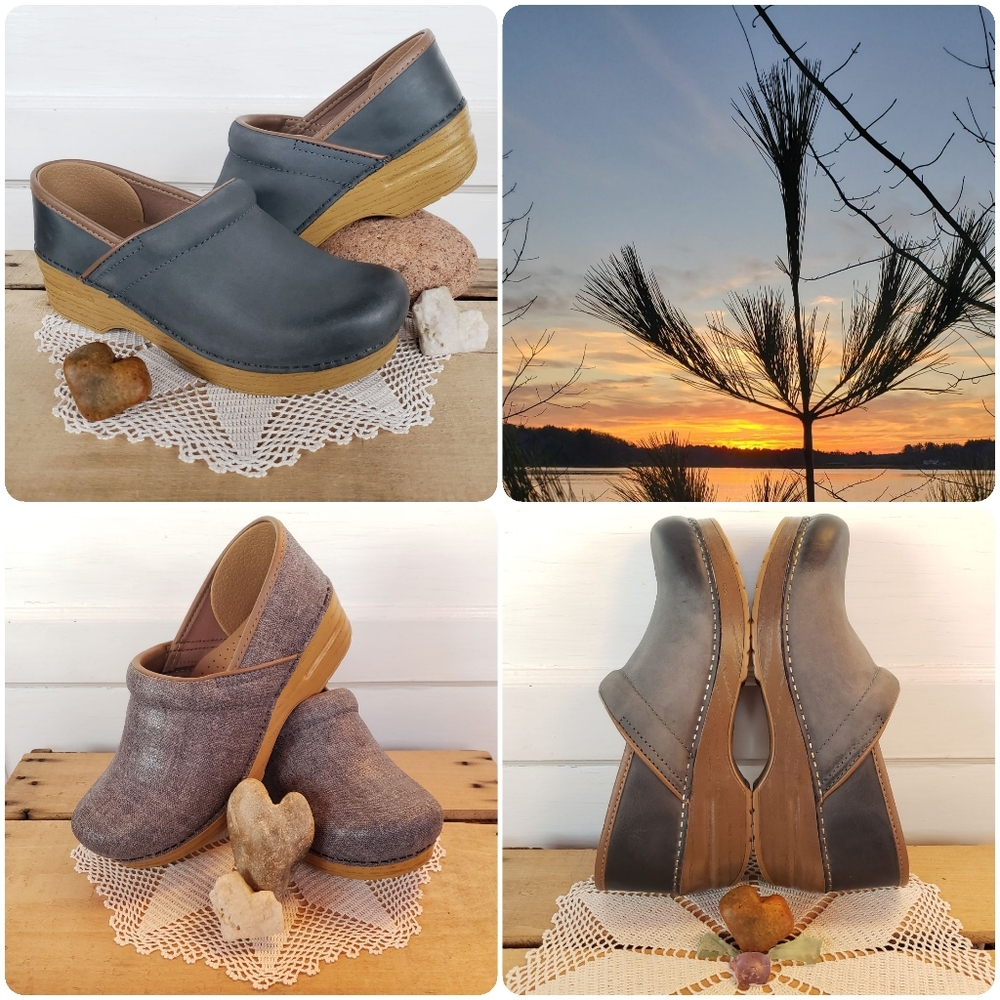 ⚘inQuire⚘AvaiLable!⚘Denim Dansko Pro Honey Clog Cottage Blue Burnished 38 39 40 - Picture 3 of 16